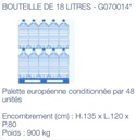 PALETTE DE 48 BONBONNES JETABLES 18L EAU DE SOURCE - 864 Litres