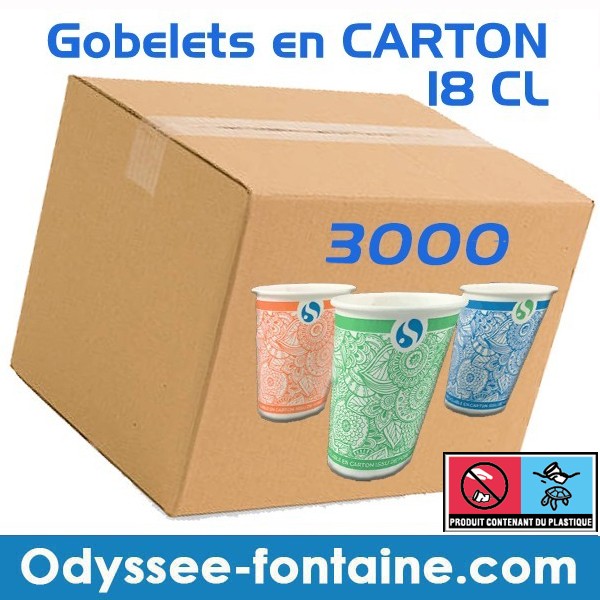 CARTON DE 3000 GOBELETS EN CARTON