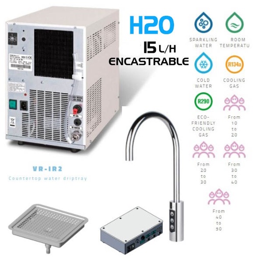 LOCATION MENSUELLE REFROIDISSEUR EAU ENCASTRABLE H2O 15 L/H AVEC MAINTENANCE SEMESTRIELLE ET FILTRES INCLUS. (hors installation)